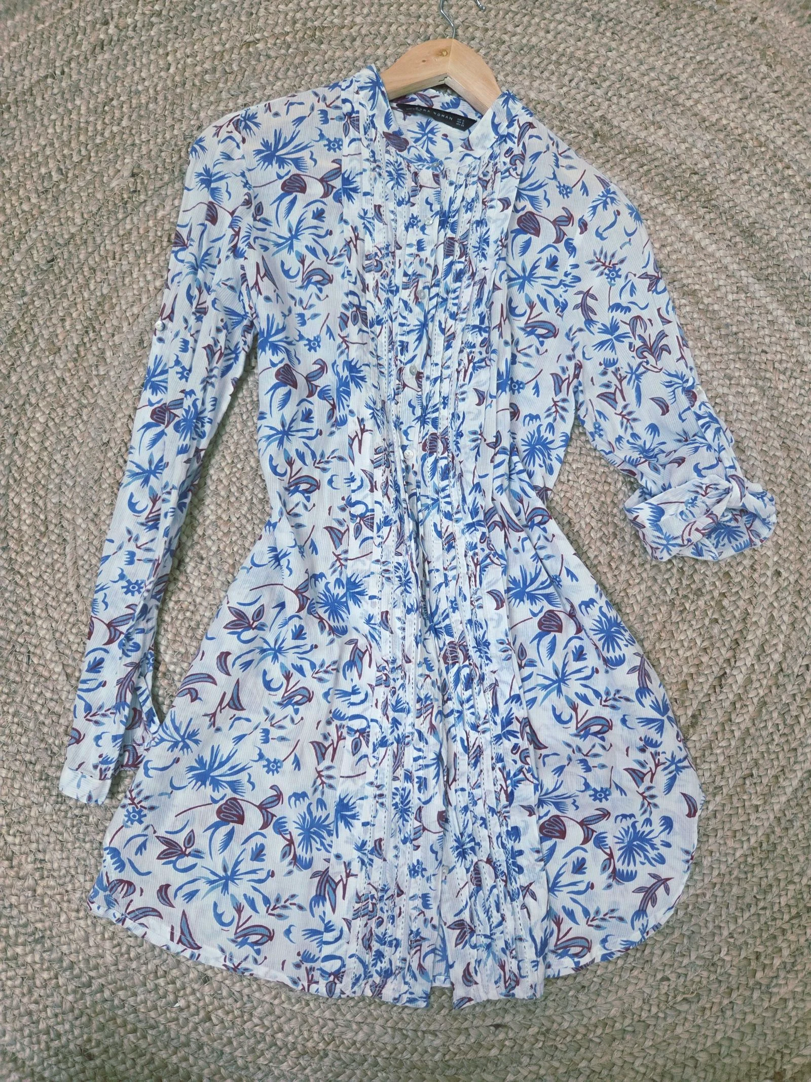 Vestido camisero de playa fino con estampado floral Zara – talla S – photo 2